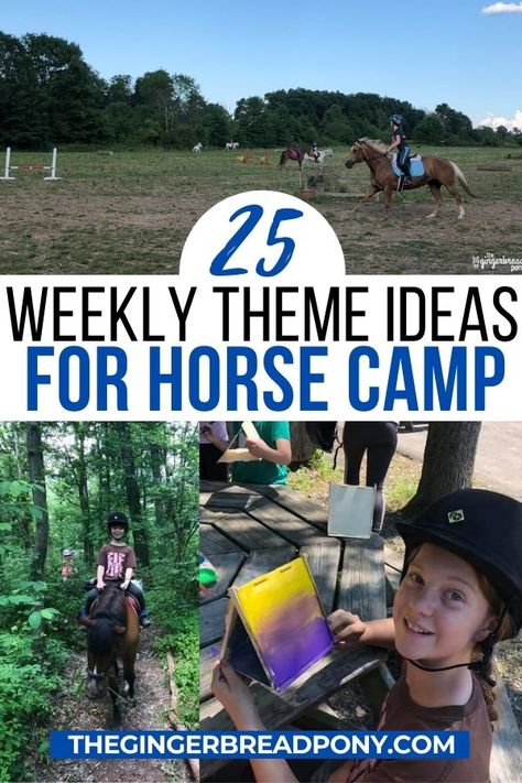 Horse Riding Lesson Ideas, Horse Camp Activities Ideas, Fun Horse Riding Games, Pony Camp Ideas, Farm Camp Ideas, Unmounted Horse Activities, Horse Summer Camp Ideas, Pony Club Activities, Pony Camp Activities