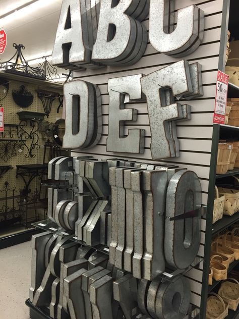 Hobby Lobby Galvanized Letters (Photo) Hobby Lobby Bathroom Decor, Hobby Lobby Bathroom, Galvanized Wall Decor, Galvanized Letters, Galvanized Wall, Farmhouse Playroom, Galvanized Decor, Hobby Lobby Decor, Best Living Room