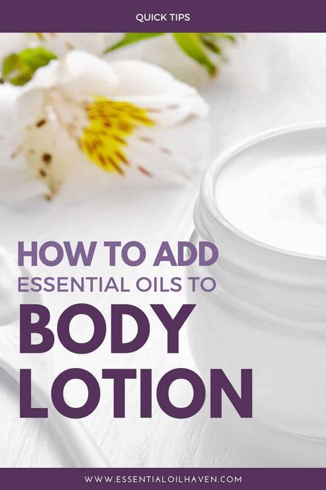 One of my favorite benefits to using essential oils in skin care is to customize my body lotions. Here are a few tips and easy steps to follow! All-natural products that have wonderful scents are far gentler on the skin. Plus: essential oil lotions are safe, but not expensive. Just make sure to use a reputable essential oil brand so you're putting quality oils on your skin and body. via @essentialoilhav Essential Oil Lotion Recipe, Unscented Body Lotion, Unscented Lotion, Scented Body Lotion, Lotion Containers, Lotion Recipe, Aromatherapy Recipes, Making Essential Oils, Best Lotion