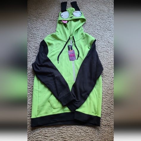 Hot Topic Invader Zim Gir Hoodie Green Women's Size 2X Invader Zim Gir Hoodie, Gir Hoodie Invader Zim, Invader Zim Hoodie, Invader Zim Gir, Zim Gir, Things I Wanna Buy, How I Wish, Hoodie Green, Invader Zim