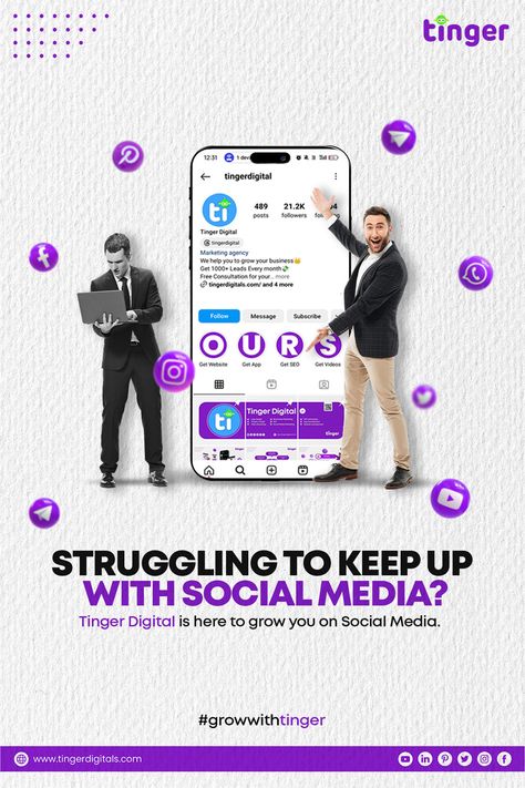 Struggling to keep up with social media?
Tinger Digital is here to grow you on Social Media. 


#socialmedia #marketing #socialmediamarketing #digitalmarketing #instagram #branding #business #marketingdigital #seo #design Tinger Digital, Seo Design, Adobe Illustrator Graphic Design, Instagram Branding, Branding Business, Marketing Strategy Social Media, Growing Your Business, Keep Up, Marketing Agency