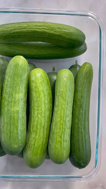 Marzia – Houston Food/Travel Blogger on Instagram: "How to Store Cucumbers for up to 2 Weeks! * Remove cucumbers from the bag * Don’t wash the cucumbers before adding them to the container * Add them to a glass or plastic container that has a tight fitting lid * Add a metal spoon into the same container * Snap the lid on the container and place it in the refrigerator for up to two weeks * make sure to rinse the cucumbers before you use them! Follow @littlespicejar Follow @littlespicejar Foll Store Cucumbers, Spicy Salmon Recipes, How To Store Cucumbers, Meat Lasagna, Mushroom Cream Sauces, Chicken Skillet Recipes, Houston Food, Garlic Cream Sauce, Garlic Chicken Recipes