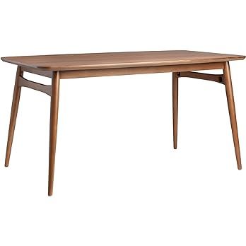 Amazon.com - Walker Edison Mid-Century Modern Solid Wood Tapered-Leg Dining Table, 59 Inch, Walnut - Tables Solid Wood Kitchens, Walker Edison, Dining Table Legs, Solid Wood Dining Table, Furniture Upholstery, Rectangular Dining Table, Wood Kitchen, Wood Dining Table, Tapered Legs