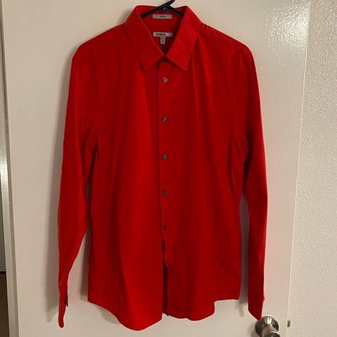 Express IMX Red Long Sleeve Button Up Shirt Lg Red Button Up, Dave Fisher, Pilgrim Outfit, Red Dress Shirt, Red Shirt Men, Red Button Up Shirt, Red Shirt Dress, Red Long Sleeve Shirt, Long Sleeve Button Up Shirt