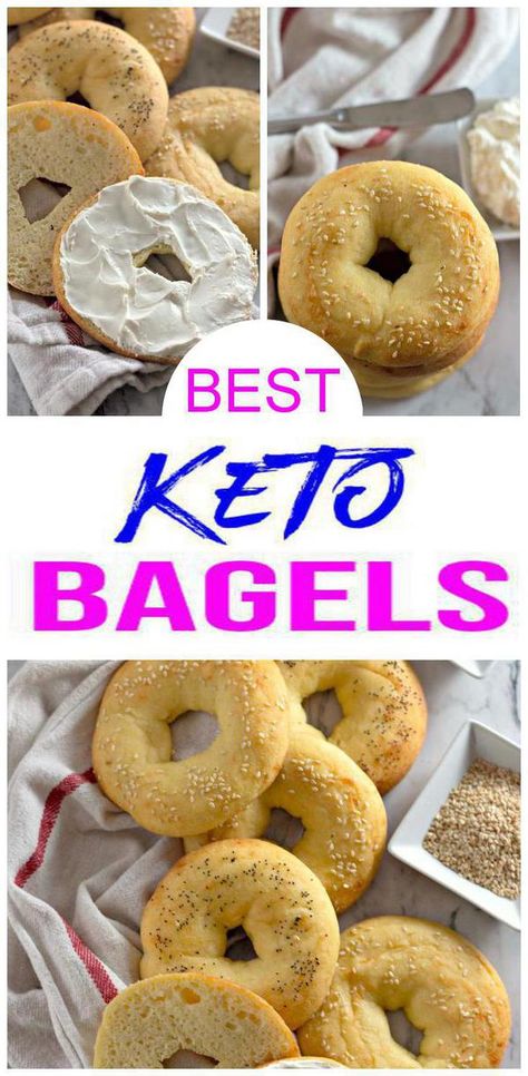 {Keto Bagels} Yummy low carb bread that is quick & easy to make.Great low carb breakfast ideas, keto snacks recipes - grab & go snack, side dish for lunch or dinner. Tasty keto #bagel recipes u will love w/ this fat head dough recipe. Keto baked goods that are quick to make. Healthy, gluten free, sugar free low carb bagels. Easy keto recipes w/ this fathead dough idea.Homemade not store bought bagels - great for Halloween, Thanksgiving & Christmas.Check out these amazing keto bagels #easyrecipe Fat Head Dough Recipe, Bagels Easy, Keto Baked Goods, Keto Bagel, Breakfast Ideas Keto, Bagel Recipes, Carb Breakfast Ideas, Low Carb Breakfast Ideas, Fat Head Dough