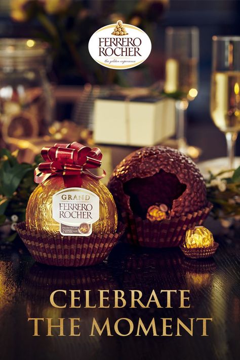 Make this holiday season a little more golden with a Ferrero Rocher. #FerreroRocher #CelebrateTheMoment Ferrero Rocher Aesthetic, Ferrero Rocher Christmas, Lindt Christmas, Amazing Packaging, Star Fleet, Scrumptious Food, Bariatric Eating, Kobe Bryant Wallpaper, Simple Christmas Cards