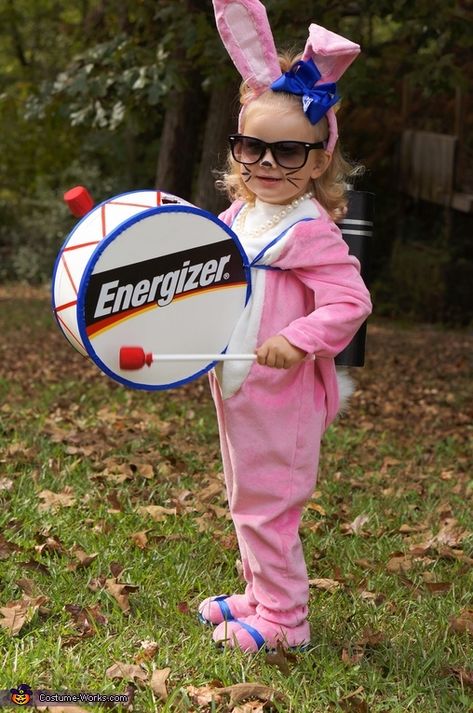 Energizer Bunny Halloween Costume, Energizer Bunny Costume, Unique Toddler Halloween Costumes, 2017 Halloween Costumes, Old Halloween Costumes, Halloween Costume Toddler Girl, Unique Couple Halloween Costumes, Energizer Bunny, Toddler Girl Halloween