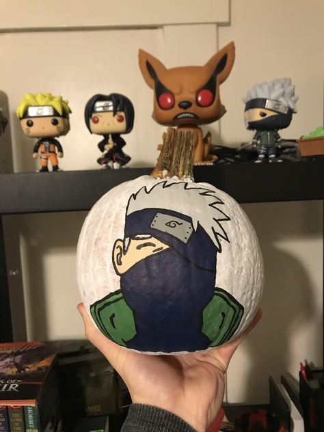 Naruto Pumpkin Painting, Naruto Pumpkin, Creative Pumpkin Painting, Naruto Painting, Pumpkin Contest, Halloween Pumpkin Designs, Pumpkin Designs, Spooky Szn, Creative Pumpkins