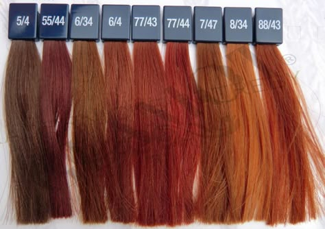 WELLA KOLESTON PERFECT Vibrant Reds | glamot.com Wella Hair Color Chart, Red Hair Color Chart, Hair Color Swatches, Vibrant Red Hair, Cheveux Oranges, Wella Hair Color, Wella Koleston, Violet Brown, Professional Hair Color