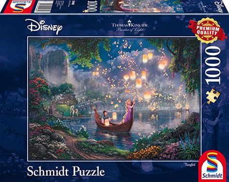 Amazon.com: Schmidt Spiele 59480 Disney-Tangled Jigsaw Puzzle, Multi-Colour: Toys & Games Kinkade Disney, Thomas Kinkade Puzzles, Thomas Kinkade Disney, Disney Puzzles, Rapunzel Disney, Americana Art, Tangled Rapunzel, Disney Rapunzel, Princess And The Frog