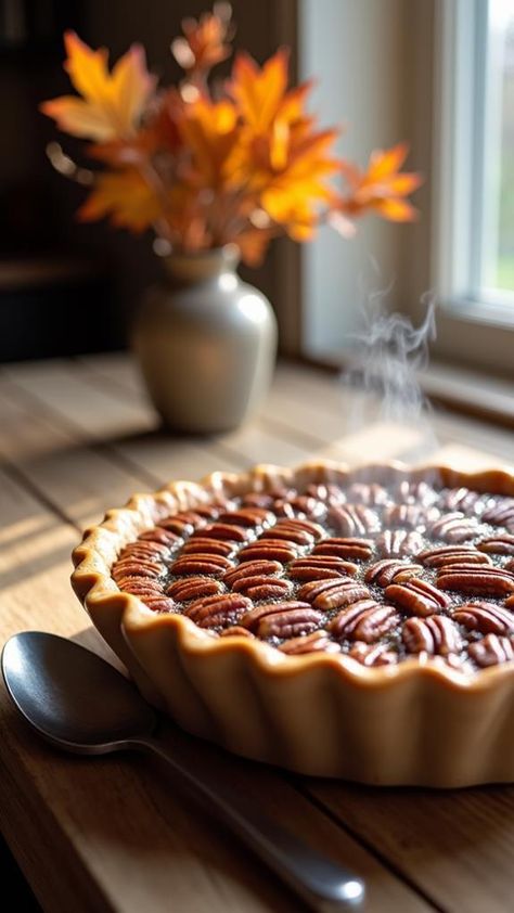 The cooling process is essential for achieving the ideal texture and flavor in your maple pecan pie. After removing it from the oven, let it rest for at least one hour to allow the filling to set. This crucial step enhances the pie's aroma and taste, creating a delightful experience that elevates your dessert. You may wonder how to serve it perfectly… Pie Aesthetic, Pie Photography, Maple Pecan Pie, Crumble Tart, September October November December, October November December, Maple Pecan, Coconut Cream Pie, Classic Desserts