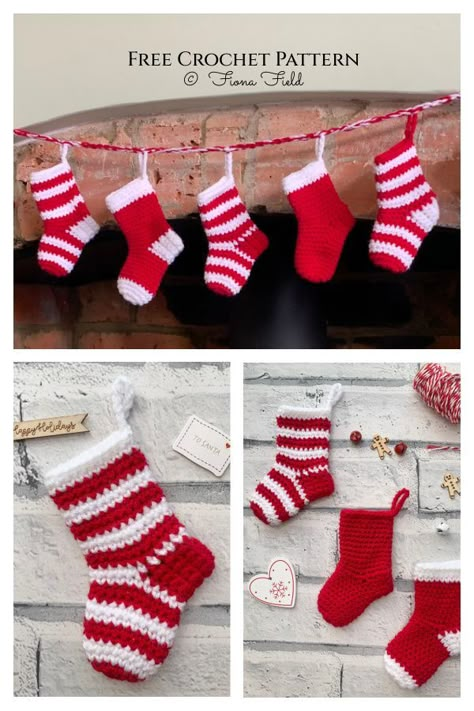 Mini Stocking Garland Free Crochet Pattern Crochet Stocking Garland Pattern Free, Crochet Stocking Garland, Crochet Christmas Stocking Ornament, Small Stocking Crochet Pattern, Crochet Stocking Ornament, Mini Crochet Stocking Pattern Free, Crochet Xmas Stocking Pattern Free, Mini Stocking Crochet Pattern, Mini Crochet Stocking