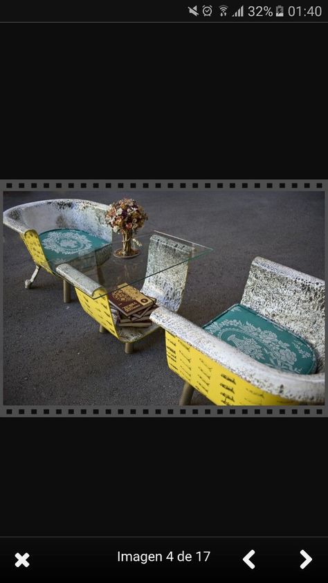 Old Bathtub, Funky Furniture, Refurbished Furniture, Bath Tub, Recycled Furniture, Furniture Outdoor, Repurposed Furniture, Dream House Decor, Upcycled Furniture