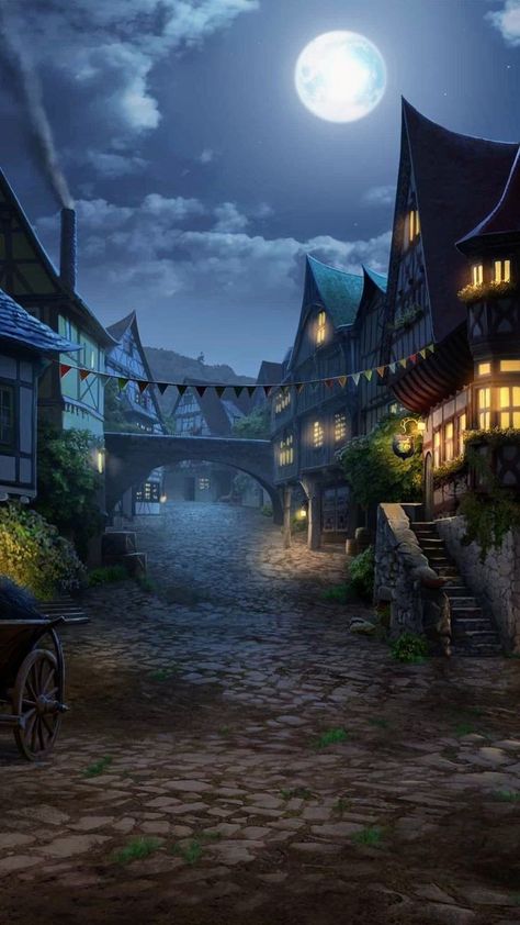 Dnd City Aesthetic, Dnd Town Aesthetic, Fantasy Town Art Landscapes, Fantasy City Illustration, Fantasy City At Night, Shadow Fantasy Art, Fantasy Town Square, Dnd Town Art, Fantasy Town Aesthetic