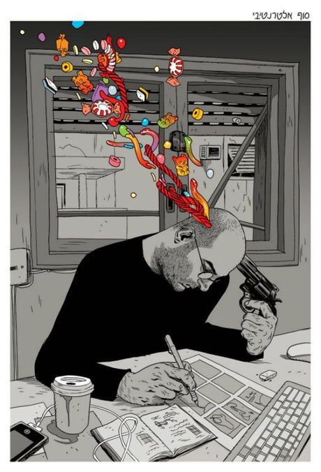 Ironic and Satirical Illustrations By The Realist That Will Make You Think Twice | artFido Satire Art, Ironic Art, Tomer Hanuka, Autobiographical Comics, Satirical Illustrations, Trippy Art, Comic Book Artists, Art Google, May 1