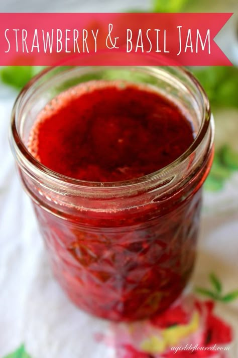 Strawberry Basil Jam, Basil Jam, Strawberry Basil, Strawberry Vodka, Jam And Jelly, How To Make Jam, Jelly Recipes, On Toast, Jams & Jellies