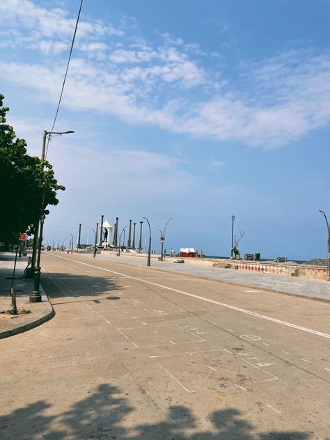 Rock Beach Pondicherry, French Colony Pondicherry, Pondicherry Beach, Pondicherry India, Town Aesthetic, Rock Beach, Bike Pic, Pondicherry, Beautiful Rocks