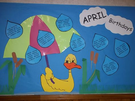 April Birthdays April Birthday Board, Birthday Chart, Bullentin Boards, Birthday Bulletin Boards, Birthday Bulletin, April Birthday, May Birthday, First Birthday Themes, School Birthday