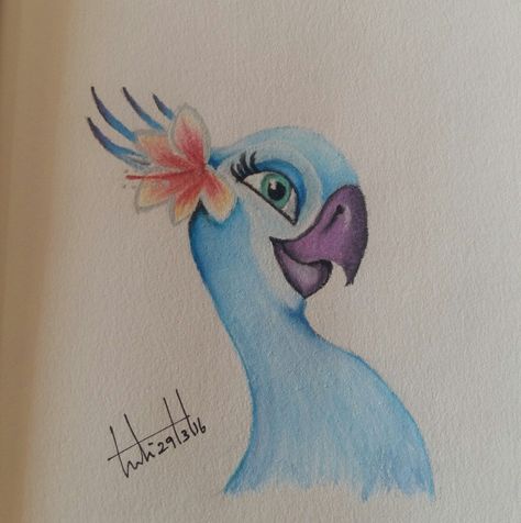 Rio Rio Movie, Pencil Sketch, Blue Bird, Pencil Drawings, Watercolor Tattoo, Sketch, Pencil, Birds, Drawings