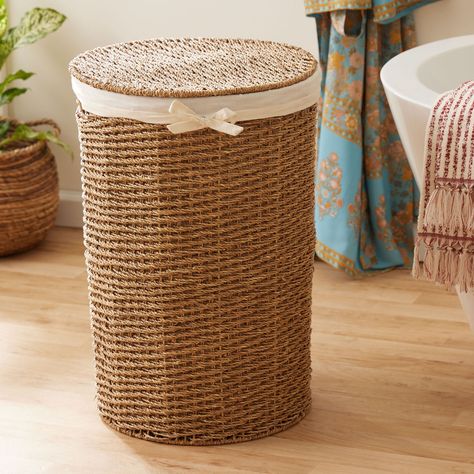 Hamper With Lid, Laundry Hamper With Lid, Bathroom Furniture Storage, Clothes Hamper, Rattan Basket, Laundry Hamper, World Market, Unique Furniture, Bathroom Storage