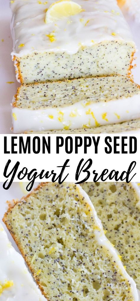 Lemon Poppyseed Pancakes, Easy Homemade Biscuits, Yogurt Bread, Lemon Poppyseed Bread, Yogurt Dessert, Easy Dessert Recipes Quick, Healthy Yogurt, Lemon Bread, Cooking Bread