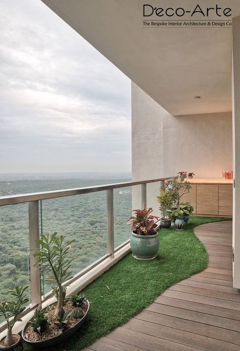 Deco Arte X The Crest Where Our Design Met the Nature's Masterpiece: The Ultimate Breathtaking View Enhanced By the Beautiful Greens on the Floor🏞️✨ . . . #decoarte #homedecoration #homesweethome #homestyle #homedesign #homestyle #homeinspo #homeinspiration #balcony #balconygarden #balconydecor #balconygardening #balconydesign #balconylife #balconylove #cozybalcony #balconyplants Office On Balcony, Big Balcony Decor, Big Balcony Design, Terrace Design Balcony, Artificial Grass Balcony, Big Balcony Ideas, Small Patio Ideas Townhouse, Modern Balcony Design, Patio Ideas Townhouse