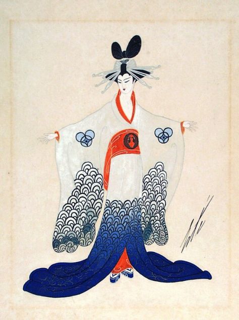 Costume Sketch for Ganna Walska as Cio-Cio-San, 'Madame Butterfly' Erté (Romain de Tirtoff) (Russia, active France and United States, 1892-1990) France, 1923 Drawings Gouache on paper Madame Butterfly Opera, Romain De Tirtoff, Erte Art, Christian Marclay, Butterfly Mask, Madame Butterfly, Frank Stella, Chinese History, Museum Exhibition