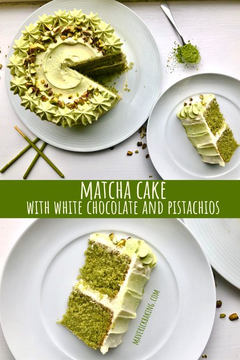 Matcha Pistachio Cake, Matcha Cake Recipe, Chocolate Matcha Cake, Matcha Birthday Cake, Vegan Matcha Cake, Matcha Yogurt Cake, Matcha White Chocolate Cake, Matcha Tea Cake, White Chocolate Matcha Brownies