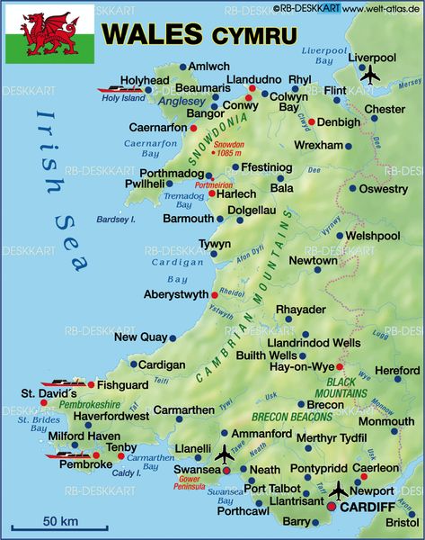 I have traced back my roots as far as 1657 in the township of Pembrokeshire, Pembroke Wales.  It's just above the tip of the distance scale line.  This is where my Great Grandfather x 10 set sail from the port of Milsford Haven 2/11/1709.  My Great Uncle x 10 heard the first shot that was to become the American Revolution! Wales United Kingdom, Map Of Wales Uk, Map Of Wales, World Map Europe, Learn Welsh, Wales Map, Welsh Words, Pembrokeshire Wales, World Atlas