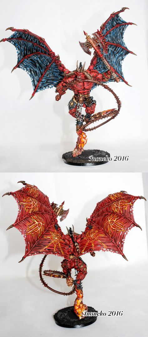 Bloodthirster Of Khorne, Khorne Daemons, Adeptus Titanicus, Warhammer Chaos, 40k Chaos, Model Painting, Warhammer Aos, Model Paint, Warhammer 40000