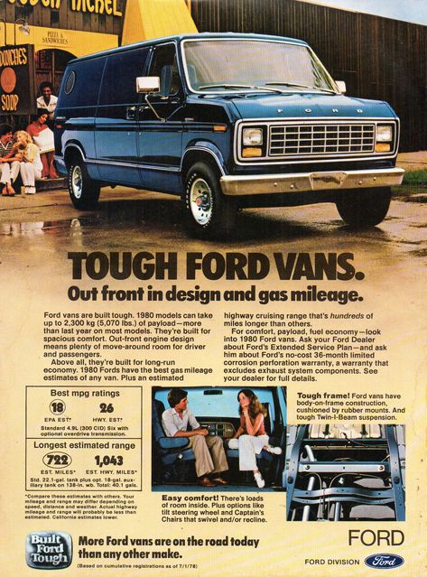 Vans Painted, Ford E Series, Magazine Advertisement, Ford Van, Cool Vans, Car Advertising, Vintage Vans, Custom Vans, Ford Truck