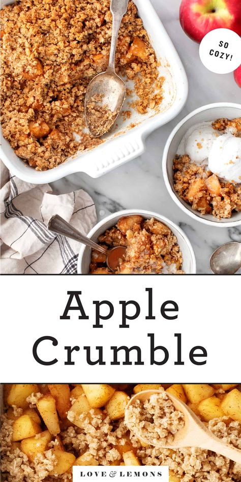 Easy Apple Crumble, Healthy Apple Crumble, Paleo Apple, Dessert Apple, Apple Crumble Recipe, Crumble Recipe, Healthy Apple, Paleo Vegan, Crisp Recipe