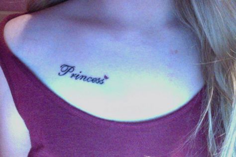 Princess tattoo - meaning behind my name Sarah Dainty Princess Tattoo, Princess Script Tattoo, Name Tattoo Aesthetic, Princess Tattoo Ideas Words, Princess Word Tattoo, Princess Tattoo Writing, Princess Tattoo Ideas, Princess Tattoos, Discrete Tattoo