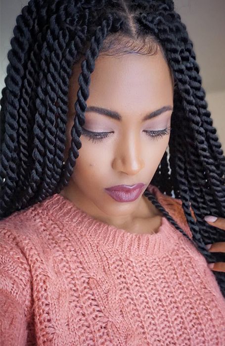 27 Chic Senegalese Twist Hairstyles for Women - The Trend Spotter Hairstyle Protective, Rope Twist Braids, Crochet Senegalese Twist, Senegal Twist, Senegalese Twist Styles, Havana Twists, Flat Twist Hairstyles, Senegalese Twist Hairstyles, Marley Twists