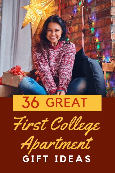 36 GREAT first college apartment gift ideas! From practical and totally necessary to impractical and frivolous - you'll find it here! #giftsforcollegestudents #giftideasforteens #firstcollegeapartment College Apartment Bathroom, First College Apartment, College Student Gifts Christmas, First Apartment Gift, Teen Gift Guide, College Girl Gifts, College Apartments, Apartment Gift, College House