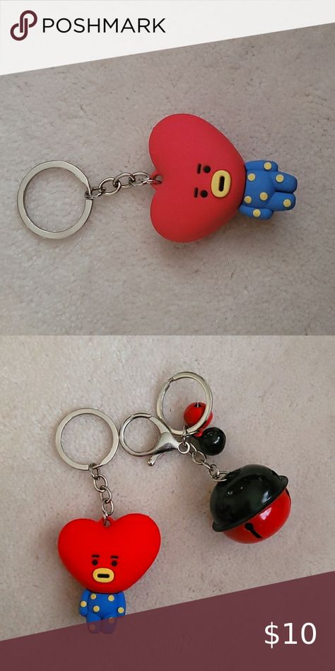 BTS line friends Tata keychain set Tata Keychain, Bt21 Keychain, Tata Bt21, Bt 21, Keychain Set, Line Friends, Clay Crafts, So Cute, Personalized Items