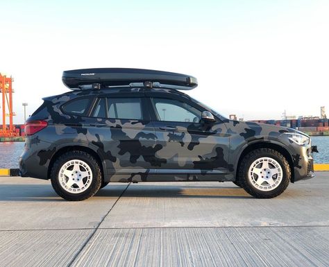 Do it all BMW X1 F48 Off Road Build With a Lift Kit & A/T Tires Off Road Build, Bmw 120, All Terrain Tires, Off Road Tires, Bmw X4, All Terrain Tyres, Bmw X1, Bmw X3, Lift Kits