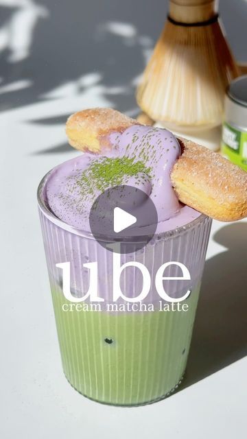 Ube Matcha Latte, Matcha Drink Aesthetic, Matcha Ideas, Iced Matcha Recipe, Ube Latte, Ube Extract, Matcha Shop, Matcha Drink Recipes, Latte Aesthetic