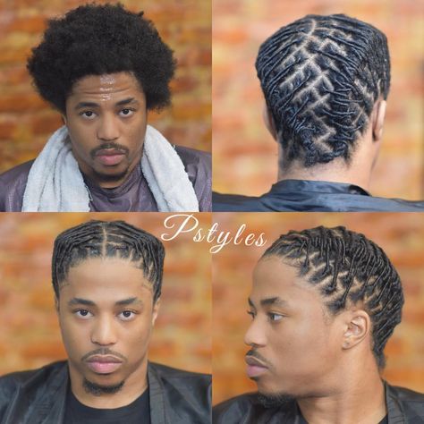 DMV Pro. Loctician Pstyles on Instagram: “Starter locs with a style and shape up byPstyles! To buy products used go to: www.shoppstyles.com ✈️ Travel Dates:  New York 5.6.18 Atlanta…” Men Starter Locs, Locs Styles For Short Hair, Locs Short Hair, Starter Locs Short Hair, Locs Styles Short, Starter Locs Short, Starter Locs Styles, Loc Hairstyles For Men, Afro Dreads