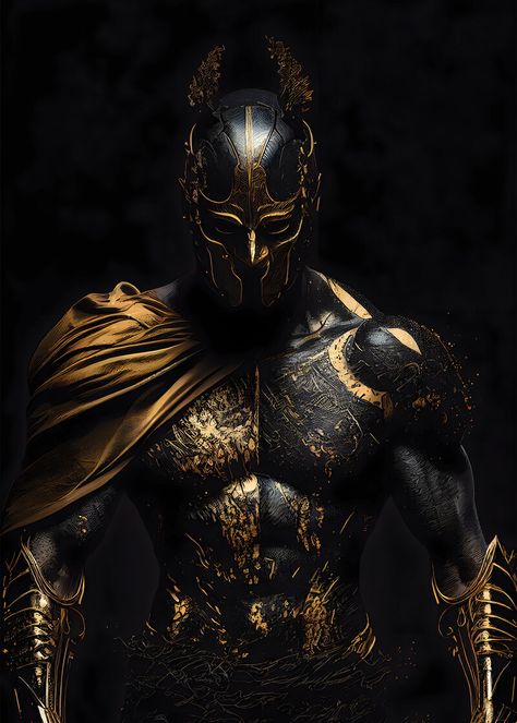 ArtStation - Fantasy Gladiator Kintsugi Warrior Black And Gold Armor, Fantasy Gladiator, Gladiator Warrior, Old Warrior, Gold Armor, Cyborgs Art, Greek Mythology Art, Cyberpunk Character, Gold Flecks