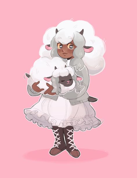 Sheep Girl, Pokemon Human Form, Oc Pokemon, Pokemon Gijinka, Pokemon Oc, Pokemon Cosplay, Pokemon Fusion, Fantasias Halloween, Creature Concept Art