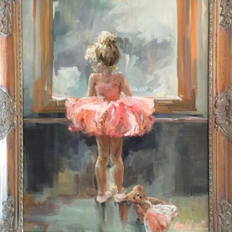 I painted this painting when my sweet niece, Laine, was still in utero🎀 My sisters first baby, and we all were so excited to get a little girl in the family. Everyone wondered what she would look like.....today she had her first ballet class and outfit fitting....pretty darn close 🎀💗 .....#fineart #acrylic #childrensportraits #gift #anniversary #birthday #siblings #sisters #ballet #ballerina #instaart #instadaily #instaartist #courtneymohlerart Acrylic Painting Ideas For Beginners, Easy Acrylic Painting Ideas, Funky Patterns, Simple Oil Painting, Easy Acrylic Painting, Acrylic Painting Ideas, Painting Ideas For Beginners, Oil Color, Watercolor Paintings Easy