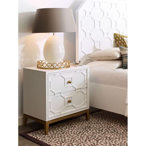 Nightstand Brown, Nightstand Ideas, Nightstand Wood, Diy Nightstand, Gold Bedroom, White Nightstand, 2 Drawer Nightstand, Rachael Ray, Accent Cabinet