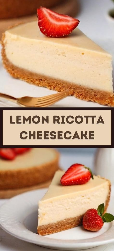 Lemon Ricotta Cheesecake | Page 2 of 2 Ricotta Cream Cheese Cheesecake, Lemon Ricotta Cheesecake Italian, Cheesecake Recipes With Ricotta Cheese, Limoncello Ricotta Cheesecake, Ricotta Cheese Recipes Dessert Easy, Lemoncello Cheesecake, Ricotta Cheesecake Recipes, Ricotta Recipes Dessert, Lemon Ricotta Cheesecake