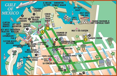 Map Of Key West, Key West Map, Key West Florida Vacation, West Map, Travel Key West, Louisiana Travel, Romantic Beach Wedding, Dry Tortugas, Tourist Map