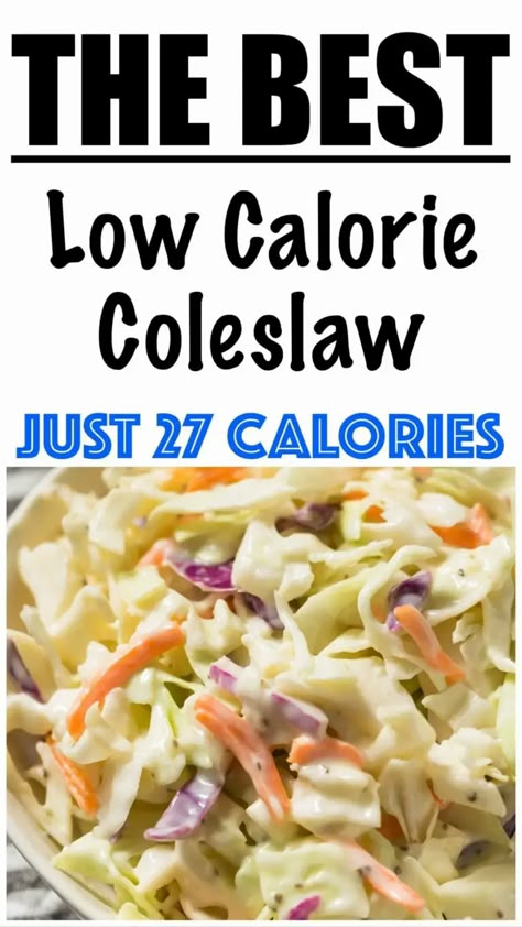 Ww Coleslaw Recipe, Low Calorie Coleslaw, Healthy Coleslaw Recipe, Low Calorie Salad Dressing, Low Calorie Sides, Low Carb Coleslaw, Healthy Coleslaw Recipes, Low Calorie Salad, Healthy Coleslaw