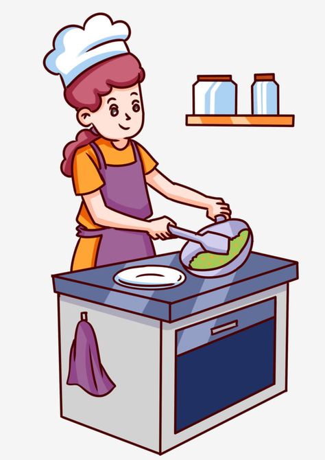 Cooking Clipart, Cooking Png, Cartoon Chef, Birthday Cake For Mom, Moms Cooking, Chef Food, Female Chef, Food Png, Cafe Logo