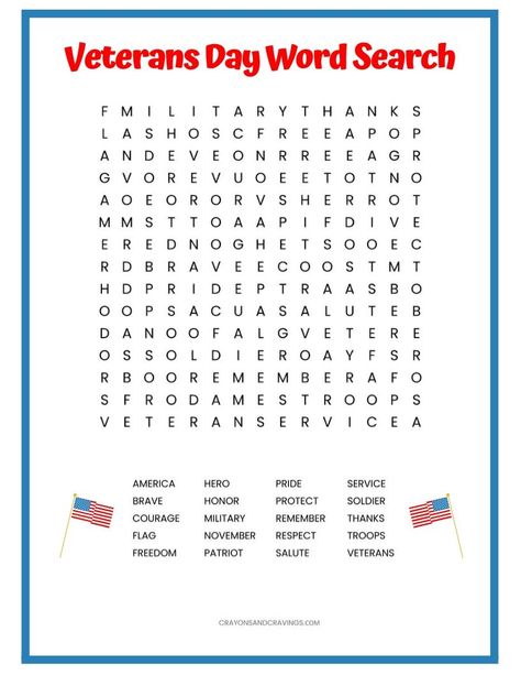 Veterans Day word search printable worksheet with 20 words to find is a fun and educational Veterans Day activity for the classroom or at home. Homeschool Veterans Day, Veterans Day Homeschool Lesson, Veterans Day Games For Kids, Veteran Day Activities For Kids, 2nd Grade Veterans Day Activities, Veterans Day Classroom Activities, Veteran's Day Activities For Kindergarten, Veterans Day Lesson Plans, Veterans Day Activities For Kids Free Printable