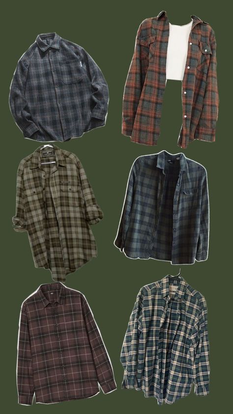 Charlie Spring Inspired Outfits, Green Flannel Outfit Aesthetic, Green Flannel Aesthetic, Dark Green Flannel Outfit, Charlie Spring Outfits, Cryptidcore Aesthetic Outfits, Green Flannel Outfit, Flannel Outfits Aesthetic, Flannel Aesthetic