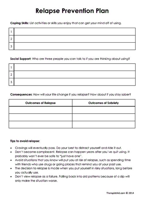 Relapse Prevention Plan (Version 2) Preview Printable Recovery Worksheets, Spirituality In Recovery Worksheets, Schema Therapy Worksheets, Wellness Recovery Action Plan, Relapse Prevention Plan, Relapse Prevention, Mental Health Counseling, Group Therapy, Therapy Counseling